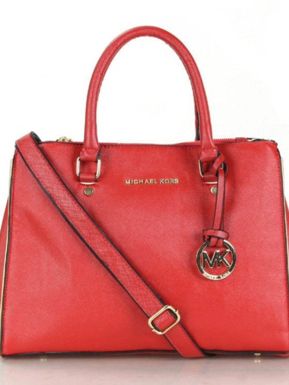 Like New Michael Kors Red 2/Way Shoulder Bag Satchel Purse